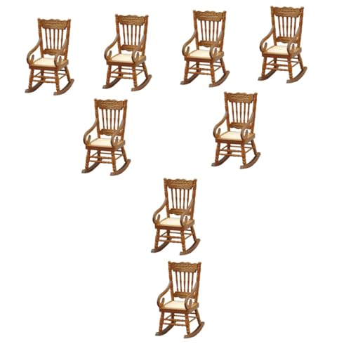 HEMOTON 8 STK Mini-Sessel Hochstuhl für Babypuppen Modellstuhl für Puppenstuben Schaukelstühle Schaukelstuhl Mini-Stuhl winziger Stuhl europäischer Stil Puppenhaus Ornamente Kleiner Stuhl von HEMOTON