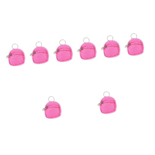 HEMOTON 8 STK Puppenhaus-Schultasche Mädchenspielzeug Mini-Schultasche Münze Büchertasche Miniatur-Schultasche aus Stoff puppenhaus Bleistift Tuch Ragdoll Zubehör kleine Schultasche Rosa von HEMOTON