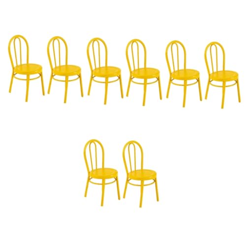 HEMOTON 8 STK Stuhl Mini-Puppen Mini- Dekorationen Für Zuhause Mikrolandschaftsmodelle Mini-möbelmodell Heimdekorationen Mini-Werkzeuge Winzige Möbel Requisiten Puppenhaus Eisen von HEMOTON