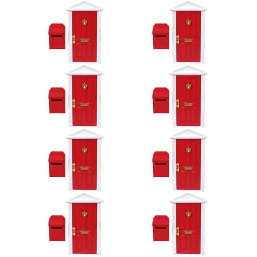 HEMOTON 8 Sätze Mini Möbel Türen puppenhaus Dekoration selber basteln Modell der Türfigur Modelle Mini-Hausversorgung Miniatur-Spielzeug Briefkasten Ornamente Möbeltür Mikroszene hölzern von HEMOTON