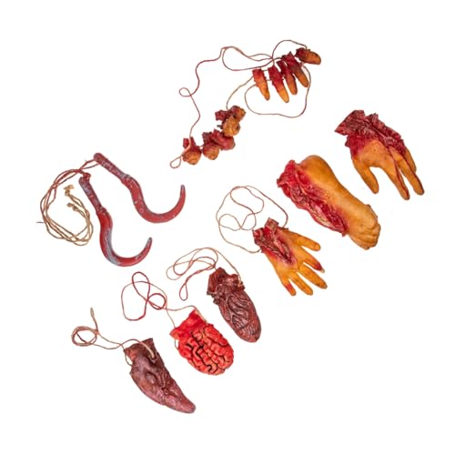 HEMOTON Realistisches Horror-Skelett Halloween-Dekorationen Körperteile Halloween-Requisiten Abgetrennte Hand- Und Fußanhänger HEMOTON Realistisches Horror-Skelett Halloween-Dekorationen Körperteile Halloween-Requisiten Abgetrennte Hand- Und Fußanhänger von HEMOTON