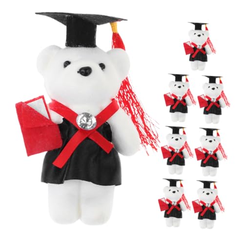HEMOTON 8 Stück Mini -Arzt Diplom-Bär Abschlusstierplüsch Abschluss Bär Graduierungsdekoration Feierliche Dekoration abschlussgeschenk Abschlussbär klein Mini-Abschlussbär Schaum von HEMOTON