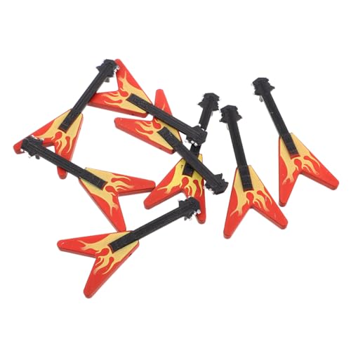 HEMOTON 8-teiliges Realistisches Gitarrenmodell Heimdekoration Miniatur-gitarrenornamente Für Puppenhäuser Für Kinder Und Erwachsene von HEMOTON