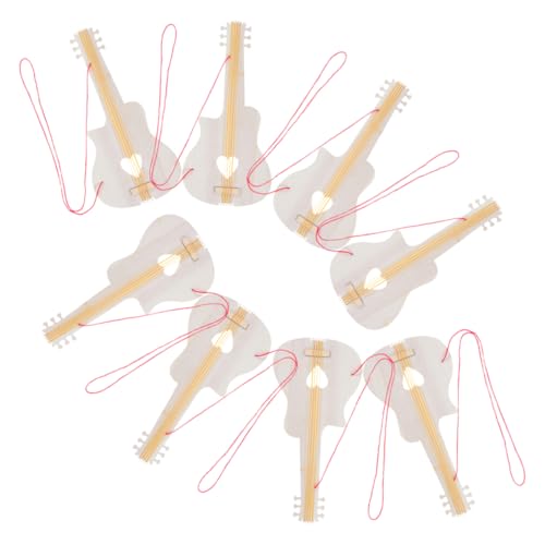 HEMOTON 8 Stück Teiliges DIY Holzgitarren für Robuste Holzmodelle zum Bemalen Musikalisches Kreativität und Motorischen Fähigkeiten für Bastel und Musikprojekte von HEMOTON