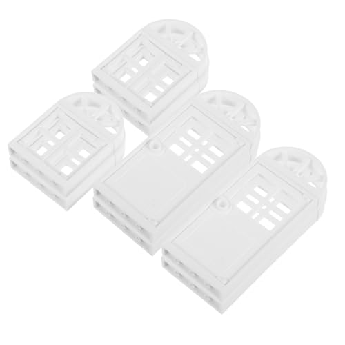 HEMOTON 8 Stück Teiliges Mini Dollhouse Tür Fenster Kunststoff Detailreiche Miniatur Möbel für DIY Puppenhaus Weiße Miniatur Haustür und Fenster für kreatives Gestalten und von HEMOTON