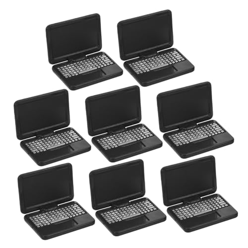 HEMOTON 8 Stück Teiliges Miniatur-Dollhouse-Laptop Faltbare Realistische aus Kunststoff Pädagogisches Zubehör für Kreatives Rollenspiel und Frühe von HEMOTON