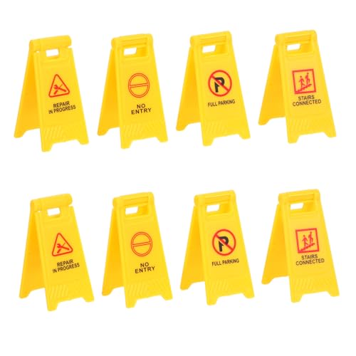 HEMOTON 8 Stück Transportspielzeug für Bauzeichen Katzenaufkleber verkehrserziehung verkehrszeichen Kinderspielzeug Simulation von Verkehrszeichen Plastik Yellow von HEMOTON