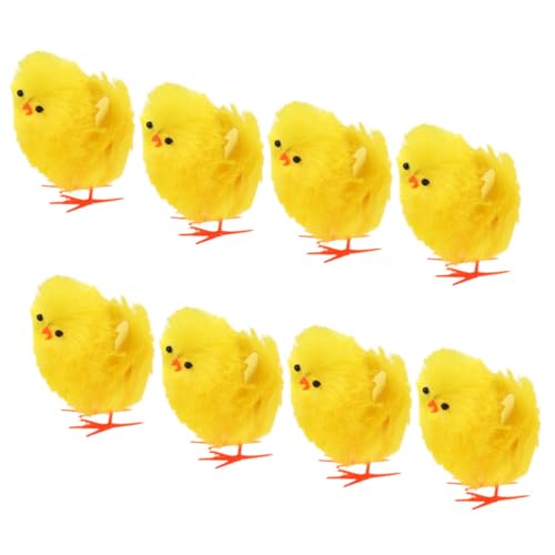 HEMOTON 8-teiliges Set Osterküken Hase Marienkäfer -Mini-küken Simulierte Kükenverzierung Kleines Huhn Ostern Gefülltes Küken-Modell Küken Dekoration Küken Osterdeko Plüsch Yellow von HEMOTON