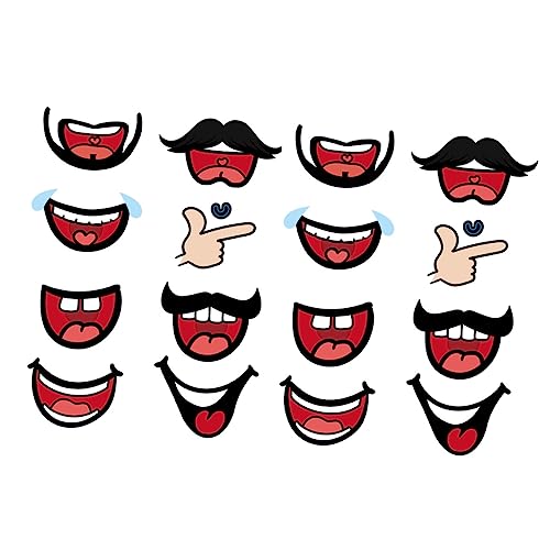 HEMOTON 8Packungen Lippenförmige Gesichtsmaskenaufkleber Selbstklebende Dekorative Smile Decals für Masken pro Packung für Kreative Masken Gestaltung und von HEMOTON