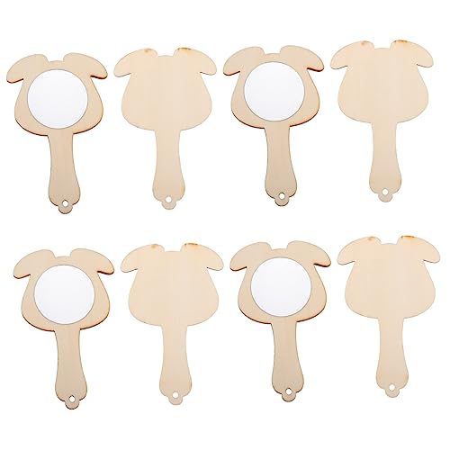 HEMOTON 8st Kleiner Holzspiegel Kleine Bastelspiegel Basteln Kits Mädchen Basteln Diamantkunst Für Spiegel Handwerk Kinderhandwerk Kleine Spiegel Zum Basteln Bausatz Hölzern von HEMOTON