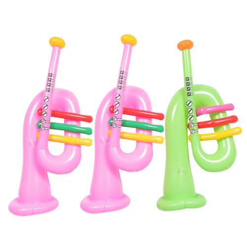 HEMOTON 9 STK Aufblasbares Musikinstrument Trompetenkrachmacher 80er 90er Party Musik Dekor Aufblasbares Rockband-Instrument Saxophon Spielzeug Musikmikrofon Kind PVC Berühmtheit Ukulele von HEMOTON