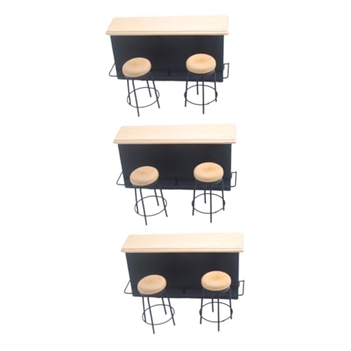 HEMOTON 9 STK Minibar-Schreibtisch Spielzeug für Kinder kinderspielzeug puppenhauszubehör wohnungsdeko Kindertisch und Stühle Kinderstuhl Minibar-Theke Miniatur-Bar-Zubehör Bartheke Modell von HEMOTON