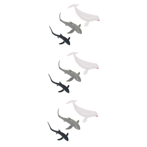 HEMOTON 9 STK Sea Life-Statue Sommerliches Strandspielzeug Hai-badespielzeug Badespielzeug Für Wale Meerestierfiguren Meerestiermodell Walfiguren Haifiguren Plastik Fest Megalodon Kind von HEMOTON