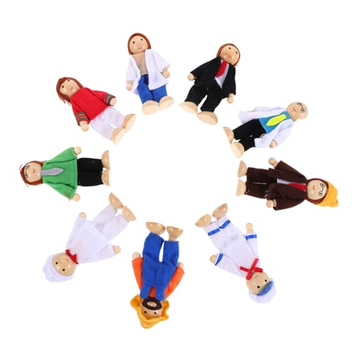 HEMOTON 9 Teiliges Rollenspielspielzeug Für Rollenspielfiguren Puppen Mit Beweglichen Gelenken Bauarbeiterfigur Rollenspielpuppen Kleinkind Puppenhaus Personen Puppenhaus von HEMOTON