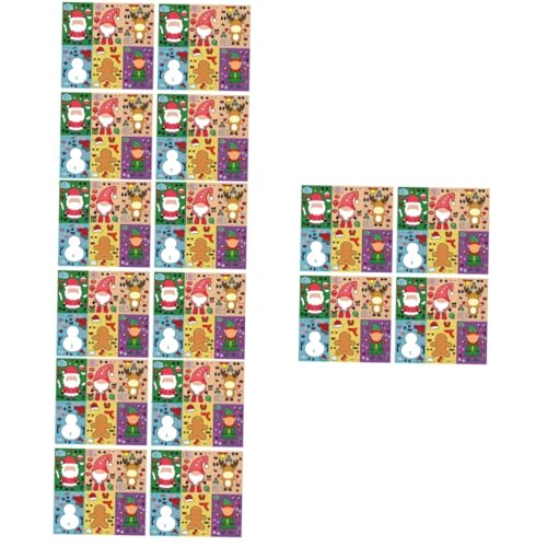 HEMOTON 96 Blatt Teiliges DIY Weihnachtssticker Set für Lustige Puzzle Aufkleber mit Verschiedenen Weihnachtsmotiven Pädagogisches für Kreative Weihnachtsdeko und von HEMOTON