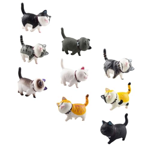 HEMOTON 9Stücke Realistische Katzenmodell Figuren Niedliche Mini Katzen Dekoration für für Partybedarf Sicherem Gefertigt von HEMOTON