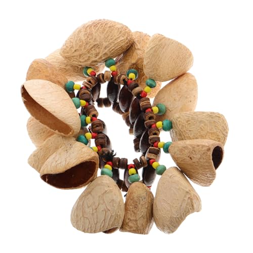 HEMOTON Afrikanisches Nussschalenarmband, Rasselarmband, Fußkettchen, Afrikanischer Shaker, Nussschalenarmband, Natürliches Schlagzubehör, Musikinstrument von HEMOTON