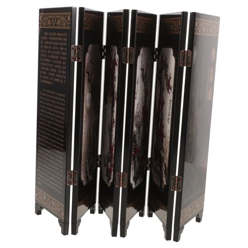 HEMOTON Antiker Lack Kleiner Bildschirm Desktop Bildschirm Innendisplay Bildschirm Dekoration Mini Bildschirm Schreibtisch Bildschirm Dekorativer Bildschirm Panel Klappschirm von HEMOTON