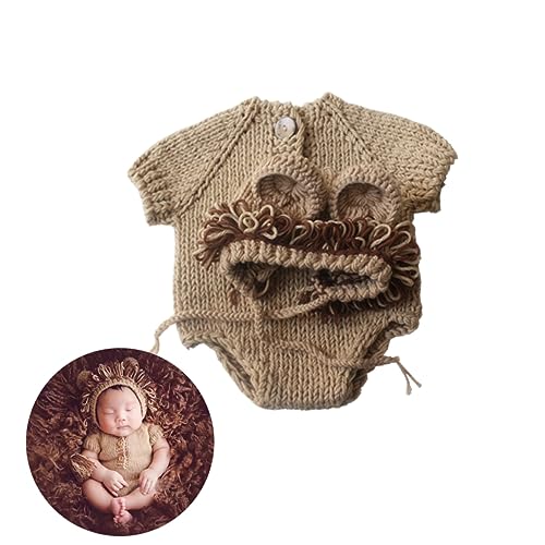 HEMOTON Baby Lion Neugeborenen-outfits Für Jungen Kostüm Für Babyfotografie Fotoshooting-outfits Für M?dchen Requisiten Für Die Babyfotografie Baby Häkeln Kleiner Junge Kleidung Wollmütze von HEMOTON