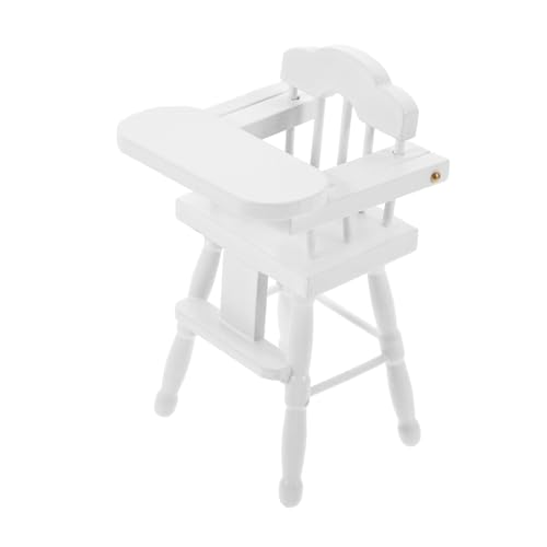 HEMOTON Babyhochstuhl Stuhl-telefonhalter Stuhl Im Maßstab 1:12 Puppenhaus-Wohnzimmer-Set Kleines Miniatur-hochstuhl Puppenhaus-miniaturstuhl Miniatur-holzstuhl Hölzern Kind Weiß Modell von HEMOTON