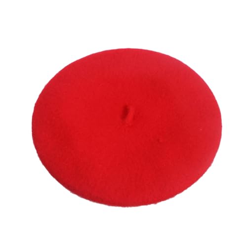 HEMOTON Baskenmütze aus Wollfilz Warme Französische Stil Barettmütze für Mädchen Einfarbig Rot Herbst Wintertauglich Modisches Accessoire für Schule und Alltag HEMOTON Baskenmütze aus Wollfilz Warme Französische Stil Barettmütze für Mädchen Einfarbig Rot Herbst Wintertauglich Modisches Accessoire für Schule und Alltag von HEMOTON