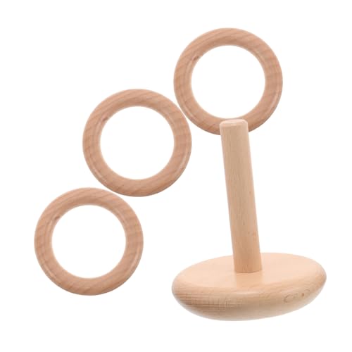 HEMOTON Bauspielzeug Aus Buchenholz Entwicklungsspielzeug Für Kleinkinder Stapelspielzeug Für Kleinkinder Montessori Ringwurfspiel Ringwurfspiel Stapelspielzeug Für von HEMOTON
