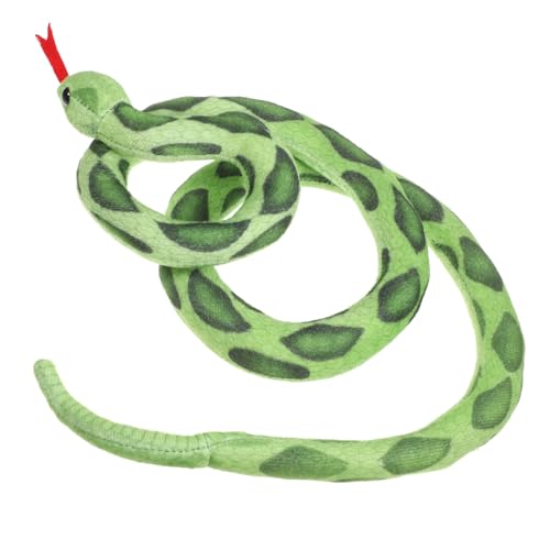 HEMOTON Boa Constrictor Babyspielzeug Schlangenpuppe Realistischer Schlangenstreich Sensorisches Spiel Falsche Schlange Kleinkindspielzeug Plüschschlange Kurzer Plüsch Green von HEMOTON