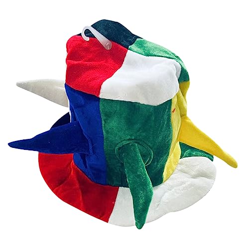 HEMOTON Clownmützen Für Erwachsene Lustiger Mehrfarbiger Hut Clownhut Für Mehrfarbige Hutstütze Halloween-cosplay-hut Lustige Hutstütze Cosplay-hut-requisite Karneval Partyhut Stoff von HEMOTON