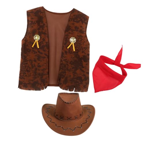 HEMOTON Cowboy Cosplay Kostümset für Erwachsene Western Outfit mit Weste Triangeltuch und Cowgirl Hut für Halloween Mottopartys und Western Veranstaltungen Xxl HEMOTON Cowboy Cosplay Kostümset für Erwachsene Western Outfit mit Weste Triangeltuch und Cowgirl Hut für Halloween Mottopartys und Western Veranstaltungen Xxl von HEMOTON