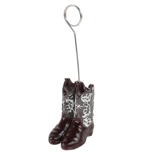 HEMOTON Cowboystiefel Nachrichtenclip Tischkartenhalter Tisch Bilderhalter Cowboystiefel Bilderhalter Kleiner Tischkartenhalter Stiefel Mittelstücke Für Tische Memoclip Herren von HEMOTON