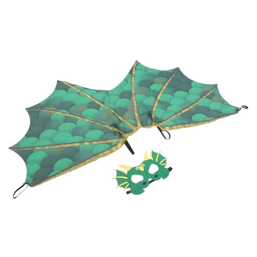 HEMOTON Dinosaurier Umhang Cape mit Flügeln Halloween Kostüm Cosplay Party Bühnenauftritt Verstellbar Grün HEMOTON Dinosaurier Umhang Cape mit Flügeln Halloween Kostüm Cosplay Party Bühnenauftritt Verstellbar Grün von HEMOTON