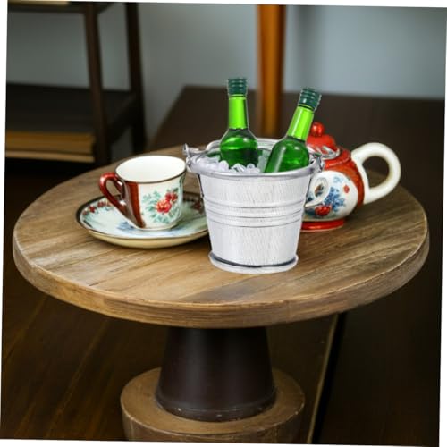 HEMOTON Dollhouse Eiswürfel Set mit Eimer Realistische Zerstoßene Eissteine Miniatur Bier und Weinflaschen Vielseitige Bar und Feengarten Dekoration für Puppenhaus Zubehör von HEMOTON