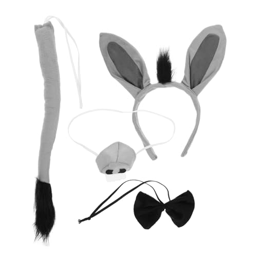 HEMOTON Donkey Kostüm Set für Erwachsene und Weiche Graue Esel accessoires mit Ohren Stirnband Nase und Schleife Langlebig Vielseitig Einsetzbar für Karneval Halloween Party HEMOTON Donkey Kostüm Set für Erwachsene und Weiche Graue Esel accessoires mit Ohren Stirnband Nase und Schleife Langlebig Vielseitig Einsetzbar für Karneval Halloween Party von HEMOTON
