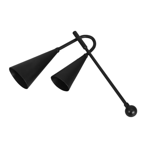 HEMOTON Doppelkopf Metall Kuhglocke mit Schlägel Vielseitige Klangvielfalt Leichte Tragbare Percussion Glocke für Kindergarten Zuhause und Outdoor musikspaß von HEMOTON