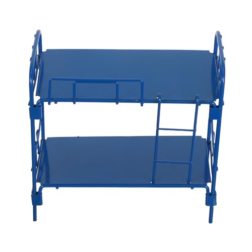 HEMOTON Doppelschichtbett für Mädchenpuppen Babypuppen Platzsparendes Design für Kreative Rollenspiele Blau Maßstab von HEMOTON
