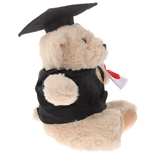 HEMOTON Dr. Bärenpuppe Abschlusspuppe Kinderpuppenspielzeug Bärenpuppe Doktor Bär Ausgestopfte Puppe Kuscheltier Abschluss Gefüllter Plüschbär Bär Stofftier Pp Baumwolle von HEMOTON