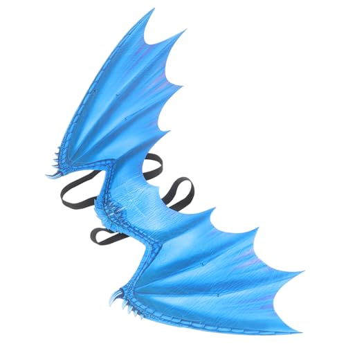 HEMOTON Drachenkostüm mit Blauen Flügeln Langlebiges Cosplay Accessoire aus Vliesstoff für Halloween Karneval und Kostümparty Auffälliges Design für Besondere Verkleidung von HEMOTON