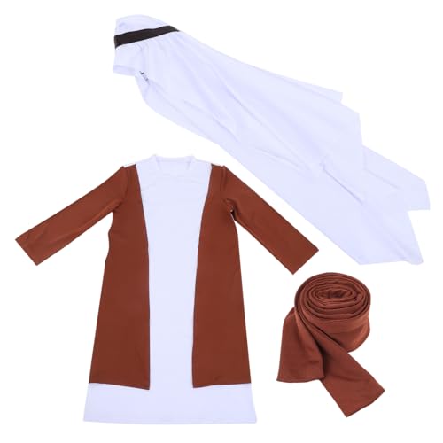 HEMOTON Dubai Shepherd Kostüm - Scheichkostüm Für Halloween Arabisches Bühnenkleid - Traditionelles Kopftuch-Set von HEMOTON