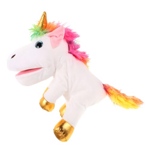 HEMOTON Einhorn Handpuppe interaktive Puppen handpuppen Pädagogisches Handpuppe Rollenspiel kreatives einhornspielzeug Einhorn - zum Selbermachen PP Baumwolle Weiß von HEMOTON
