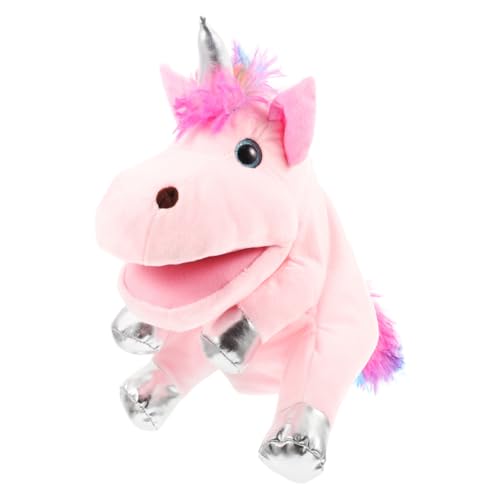 HEMOTON Einhorn Handpuppe interaktives Interactive Toys Handpuppe für Geschichtenzeit pädagogisches Einhorn - Geschichtenerzählendes Handspielzeug PP Baumwolle Rosa von HEMOTON