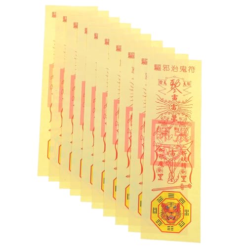 HEMOTON Elegantes Taoistisches Priester-Papier-Requisiten-Set 10 Blätter Für Festival-Party Cosplay Halloween Trick-Spielzeug HEMOTON Elegantes Taoistisches Priester-Papier-Requisiten-Set 10 Blätter Für Festival-Party Cosplay Halloween Trick-Spielzeug von HEMOTON