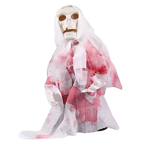 HEMOTON Elektrische Halloween Geisterpuppe mit Sprachaktivierung Bewegliche Walking Dekoration für Party Atmosphäre Batteriebetriebenes Gruselspielzeug Weiß ohne Batterien für Halloween HEMOTON Elektrische Halloween Geisterpuppe mit Sprachaktivierung Bewegliche Walking Dekoration für Party Atmosphäre Batteriebetriebenes Gruselspielzeug Weiß ohne Batterien für Halloween von HEMOTON