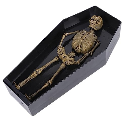 HEMOTON Elektrischer Halloween Sarg Halloween Streichspielzeug Tanzender Skelett Sarg Halloween Friedhof Pop Up Sarg Requisiten Stressabbau Schatullen Halloween Party Requisite von HEMOTON