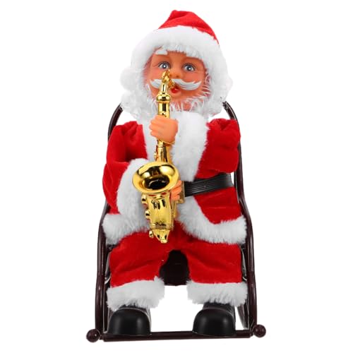 HEMOTON Elektrischer Weihnachtsmann mit Musik und Lustige Weihnachtsfigur aus Robustem Dekoratives Partyspielzeug für Festliche Weihnachtsdekoration von HEMOTON