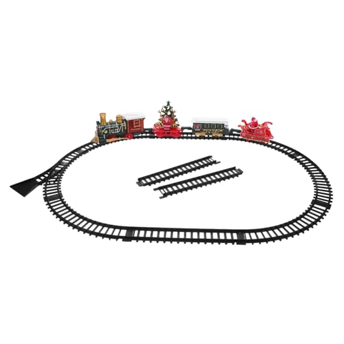 HEMOTON Elektrischer Weihnachtszug mit Teilen Batteriebetriebene Retro Lokomotive mit Licht und Musik Modell-eisenbahnspielzeug für Einfache Montage Schienenset für Kreatives Unterm von HEMOTON