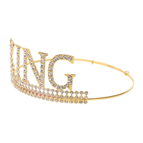 HEMOTON Geburtstagskrone Königskrone Retro Cosplay Krone für Männer und Jungen Party Dekoration Strass Weiß für von HEMOTON