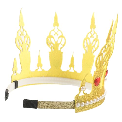 HEMOTON Geburtstagsparty Krone Perle Strass Prinzessin Party Favors Hut Tiara Krone Goldenen Stoff von HEMOTON