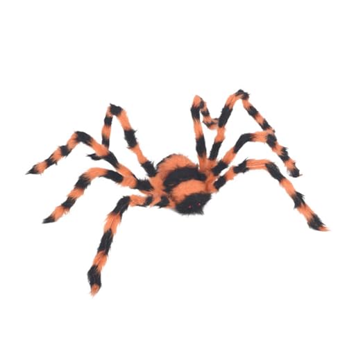 HEMOTON Halloween - Spinnendekoration Halloween deko Party Dekoration Große Spinne Deko Spinnennetze Spinnweben Halloween Halloween - Dekorationen im Freien Halloween haarige Spinnen PE Orange von HEMOTON