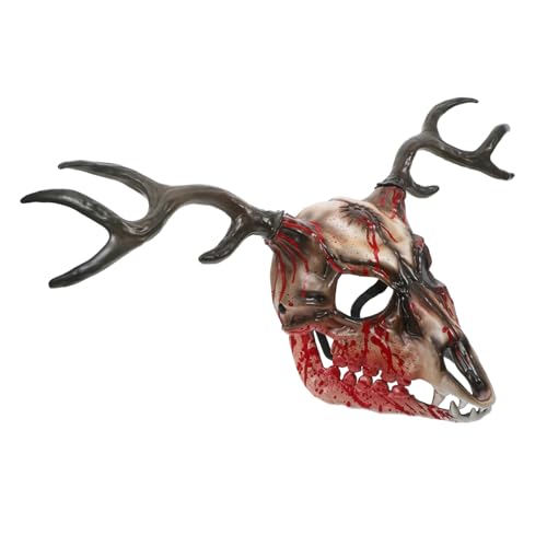 HEMOTON Halloween Tiermaske mit Abnehmbaren Hirschgeweih Realistische Masquerade Maske für Erwachsene Atmungsaktiv und Komfortabel für Cosplay Partys und Halloween Verkleidungen HEMOTON Halloween Tiermaske mit Abnehmbaren Hirschgeweih Realistische Masquerade Maske für Erwachsene Atmungsaktiv und Komfortabel für Cosplay Partys und Halloween Verkleidungen von HEMOTON