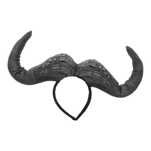 HEMOTON Halloween-horn-stirnband Stirnbänder Partydekorationen Mit Tiermotiven Stirnband Aus Ochsenhorn Halloween Hörner Stirnband Tierische Stirnbänder Ochsenhorn Haarband Grey Tuch von HEMOTON